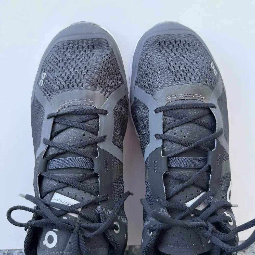 On Running Sneakers Mens 8.5 Cloudflow Black Asphalt Helion Athletic 35.99238